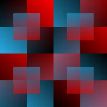 Bright Colorful Seamless Pattern of Gradient Blue and Red Squares Stock Illustration
