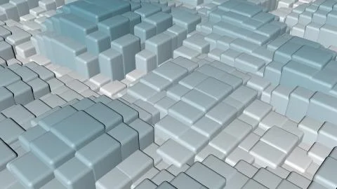 Bright colorful shiny solid squares floating in a wavy shape background. Stock Illustration