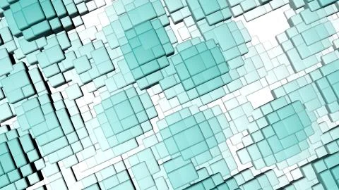 Bright colorful shiny solid squares floating in a wavy shape background. Stock Illustration