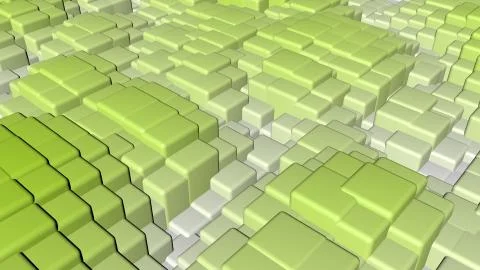 Bright colorful shiny solid squares floating in a wavy shape background. Stock Illustration