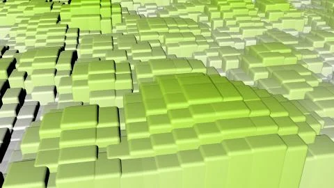 Bright colorful shiny solid squares floating in a wavy shape background. 写真素材