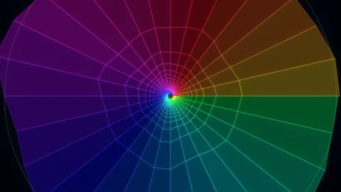 Bright colorful spiral pattern swirling in geometric design Stock Footage 336995141