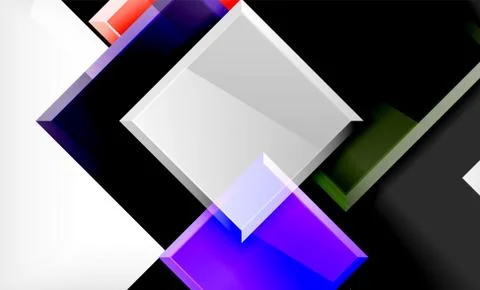 Bright colorful square shape blocks geometrical background Stock Illustration