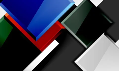 Bright colorful square shape blocks geometrical background Stock Illustration
