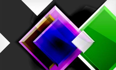 Bright colorful square shape blocks geometrical background Stock Illustration