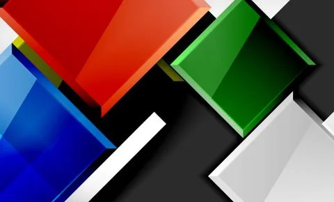 Bright colorful square shape blocks geometrical background Stock Illustration