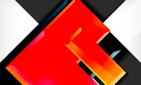 Bright colorful square shape blocks geometrical background Stock Illustration