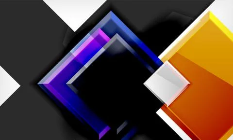Bright colorful square shape blocks geometrical background Stock Illustration