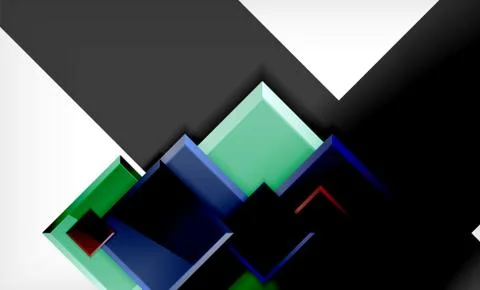 Bright colorful square shape blocks geometrical background Stock Illustration