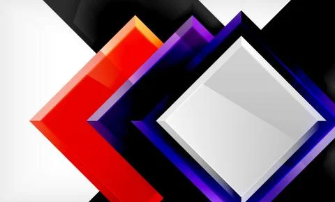 Bright colorful square shape blocks geometrical background Stock Illustration