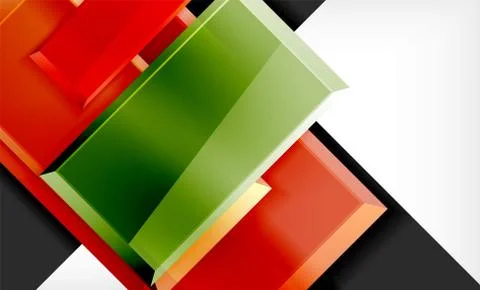 Bright colorful square shape blocks geometrical background Stock Illustration