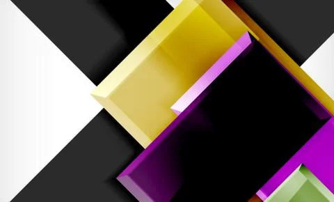 Bright colorful square shape blocks geometrical background Stock Illustration