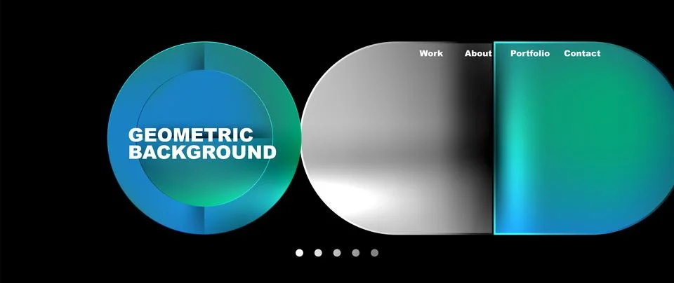 Bright colorful squares with round elements minimal geometric background. Vector Stock Illustration