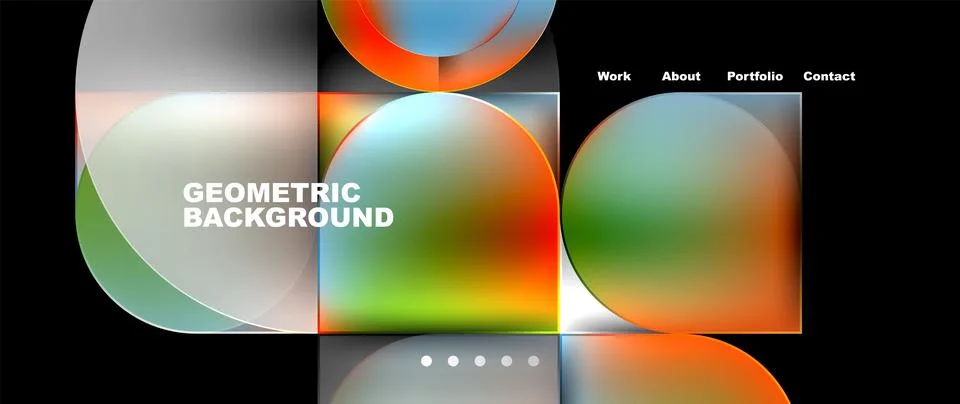 Bright colorful squares with round elements minimal geometric background. Vector 스톡 일러스트