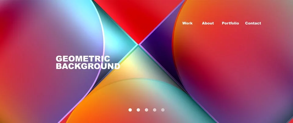 Bright colorful squares with round elements minimal geometric background. Vector Stock Illustration