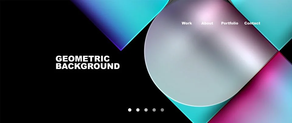 Bright colorful squares with round elements minimal geometric background. Vector 스톡 일러스트