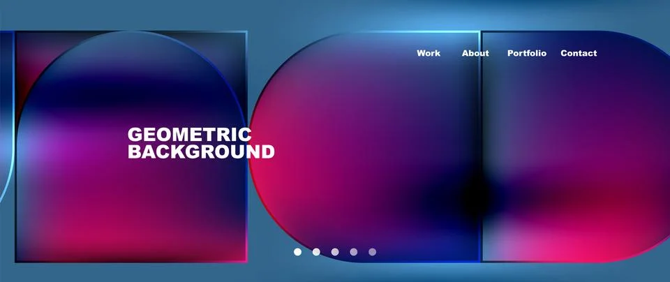 Bright colorful squares with round elements minimal geometric background. Vector 스톡 일러스트