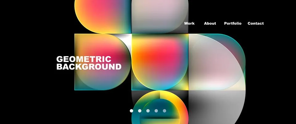 Bright colorful squares with round elements minimal geometric background. Vector 스톡 일러스트