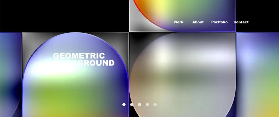 Bright colorful squares with round elements minimal geometric background. Vector 스톡 일러스트