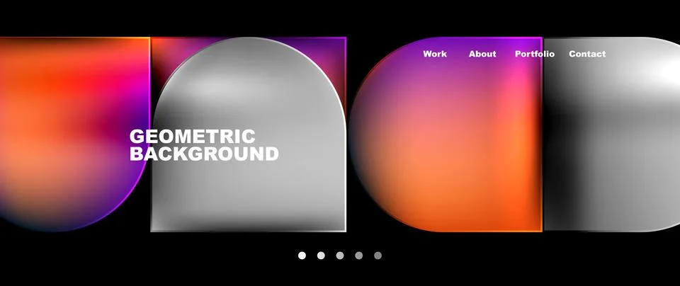 Bright colorful squares with round elements minimal geometric background. Vector 스톡 일러스트