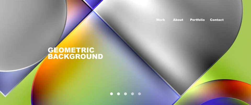 Bright colorful squares with round elements minimal geometric background. Vector Stock Illustration