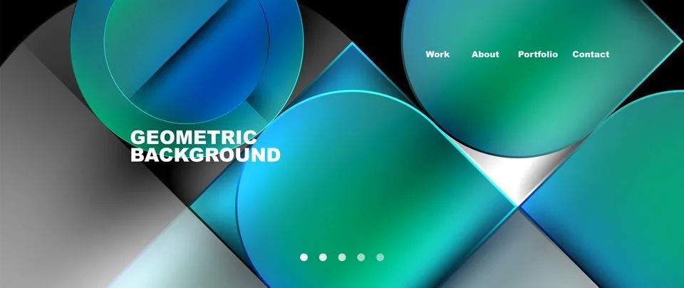 Bright colorful squares with round elements minimal geometric background. Vector 스톡 일러스트