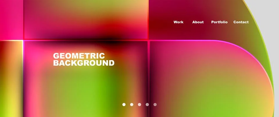 Bright colorful squares with round elements minimal geometric background. Vector 스톡 일러스트