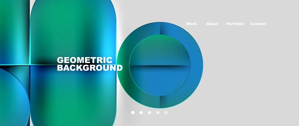 Bright colorful squares with round elements minimal geometric background. Vector 스톡 일러스트
