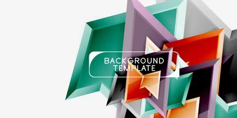 Bright colorful triangular poly 3d composition,abstract geometric background Illustrazione stock