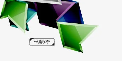 Bright colorful triangular poly 3d composition,abstract geometric background Illustrazione stock