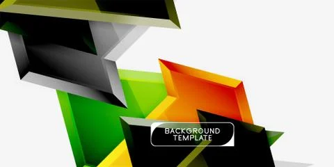 Bright colorful triangular poly 3d composition,abstract geometric background Illustrazione stock