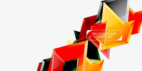 Bright colorful triangular poly 3d composition,abstract geometric background Illustrazione stock