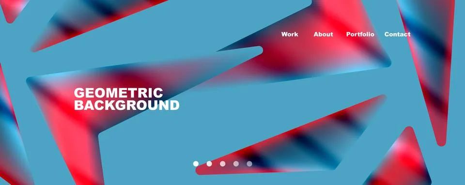Bright colorful triangular shapes abstract background with fluid color effect Stock Illustration