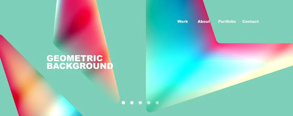 Bright colorful triangular shapes abstract background with fluid color effect Stock Illustration