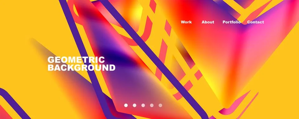 Bright colorful triangular shapes abstract background with fluid color effect 스톡 일러스트