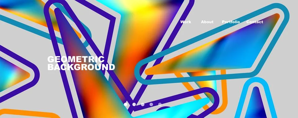 Bright colorful triangular shapes abstract background with fluid color effect Stock Illustration