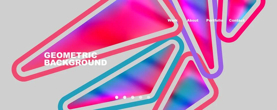 Bright colorful triangular shapes abstract background with fluid color effect Stockillustratie
