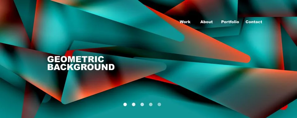 Bright colorful triangular shapes abstract background with fluid color effect Stock Illustration