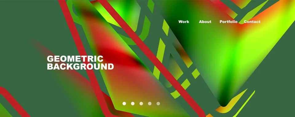 Bright colorful triangular shapes abstract background with fluid color effect Stock Illustration
