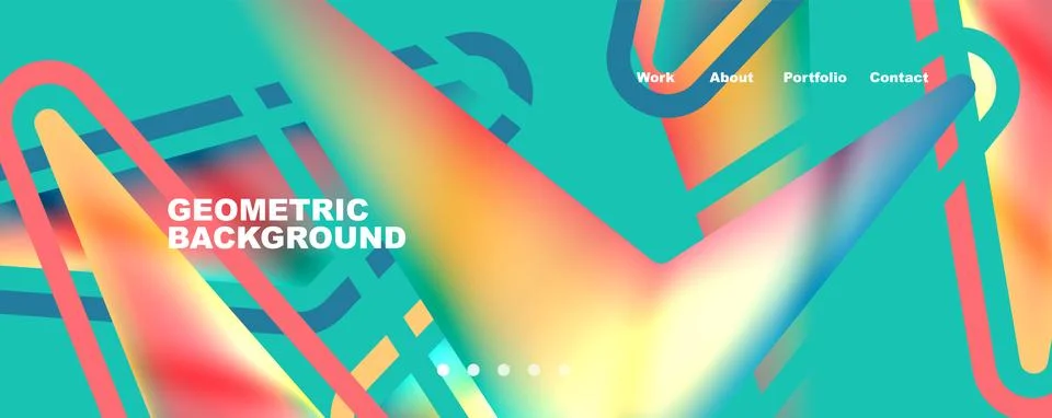 Bright colorful triangular shapes abstract background with fluid color effect Stock Illustration