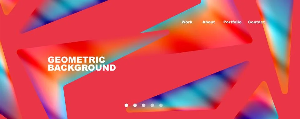 Bright colorful triangular shapes abstract background with fluid color effect Stock Illustration