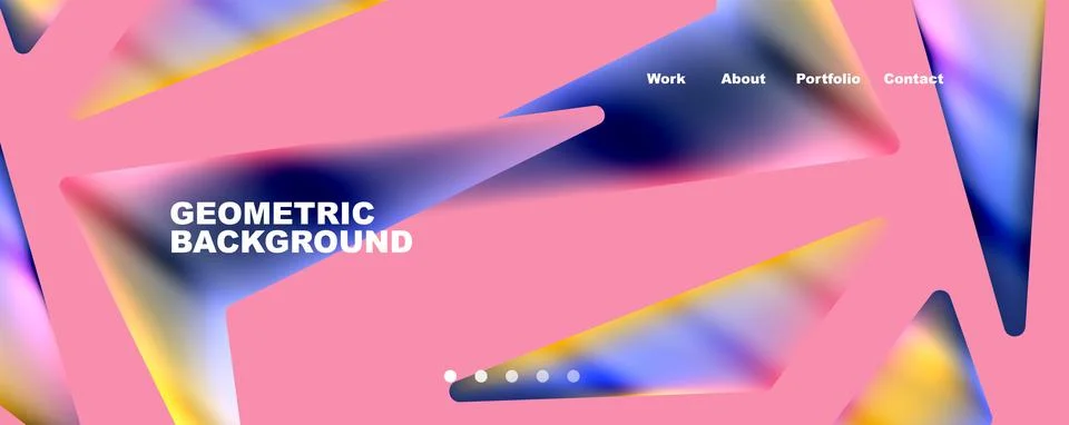 Bright colorful triangular shapes abstract background with fluid color effect Stock Illustration