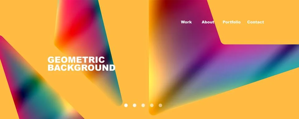 Bright colorful triangular shapes abstract background with fluid color effect イラスト素材
