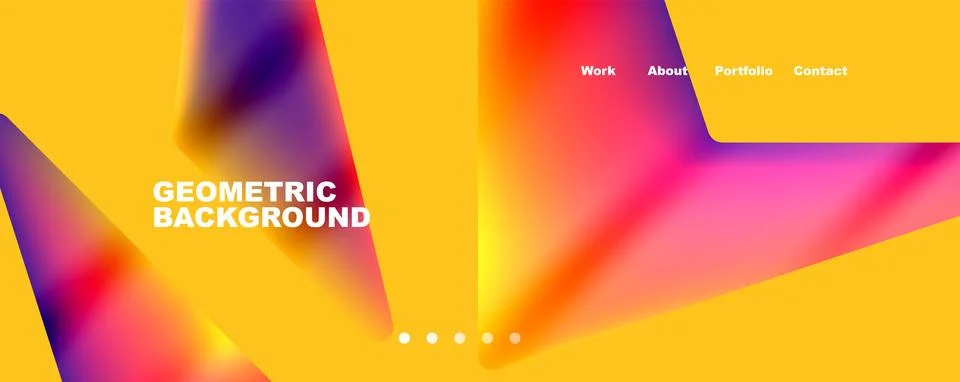 Bright colorful triangular shapes abstract background with fluid color effect Stock Illustration