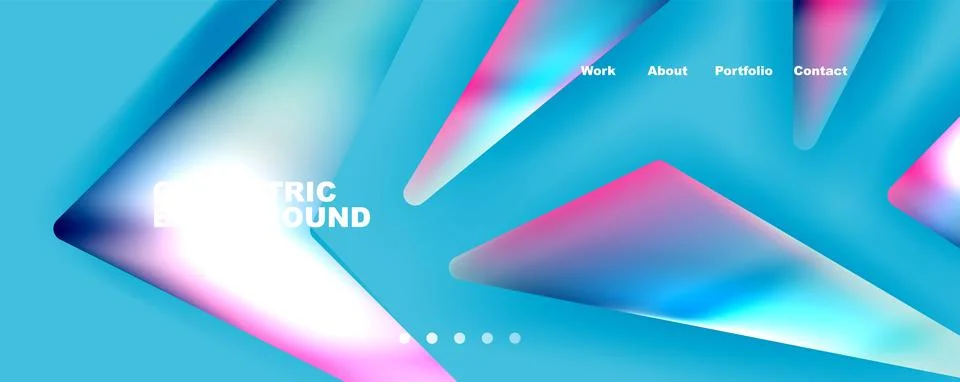 Bright colorful triangular shapes abstract background with fluid color effect Stock Illustration