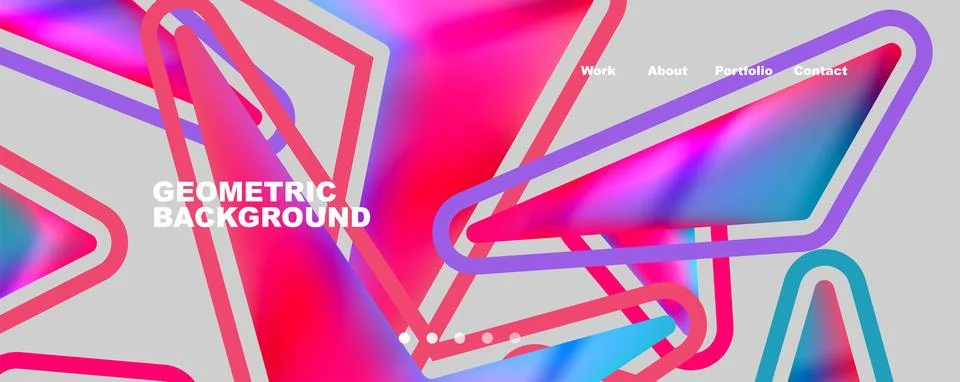 Bright colorful triangular shapes abstract background with fluid color effect Stock Illustration
