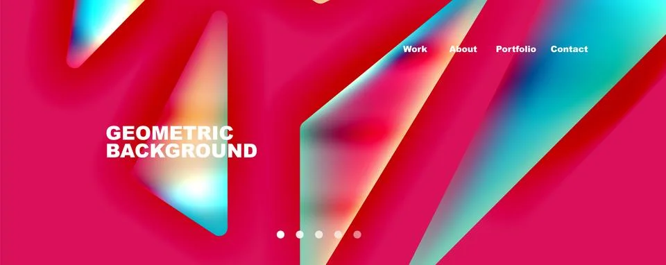 Bright colorful triangular shapes abstract background with fluid color effect 스톡 일러스트