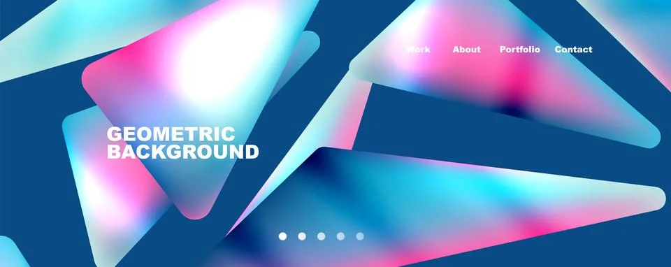 Bright colorful triangular shapes abstract background with fluid color effect 스톡 일러스트