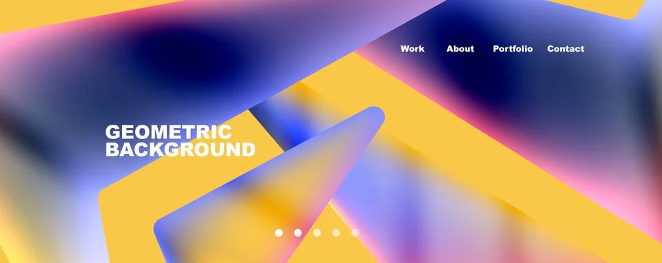 Bright colorful triangular shapes abstract background with fluid color effect 스톡 일러스트
