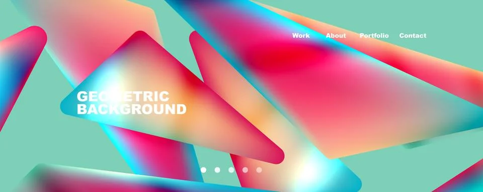Bright colorful triangular shapes abstract background with fluid color effect Stock Illustration